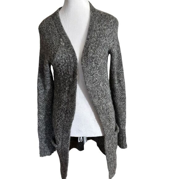 Brochu‎ Walker Gray Super Fine Alpaca Long Open Front Cardigan Size XS - Picture 1 of 13